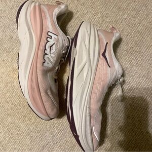 Hoka Women's Pink and Cream Athletic Shoes